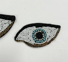 Load image into Gallery viewer, Evil Eye Handmade Crystal and Pearl  Embellished Applique Patch
