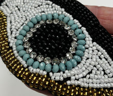Load image into Gallery viewer, Evil Eye Handmade Crystal and Pearl  Embellished Applique Patch

