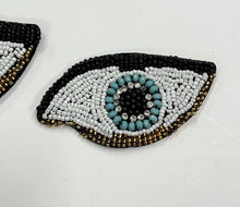 Load image into Gallery viewer, Evil Eye Handmade Crystal and Pearl  Embellished Applique Patch
