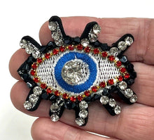 Load image into Gallery viewer, Evil Eye Crystal Embellished Appliqué Patch
