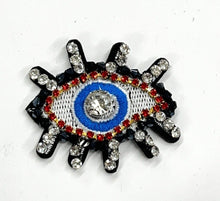 Load image into Gallery viewer, Evil Eye Crystal Embellished Appliqué Patch
