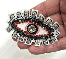 Load image into Gallery viewer, Evil Eye  Crystal Embellished Appliqué Patch
