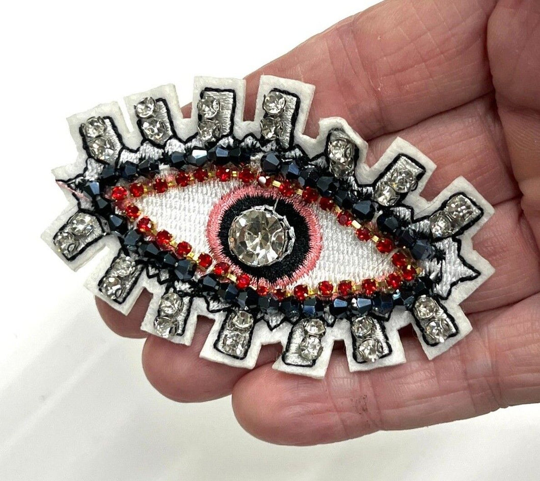 Evil Eye  Crystal Embellished Appliqué Patch