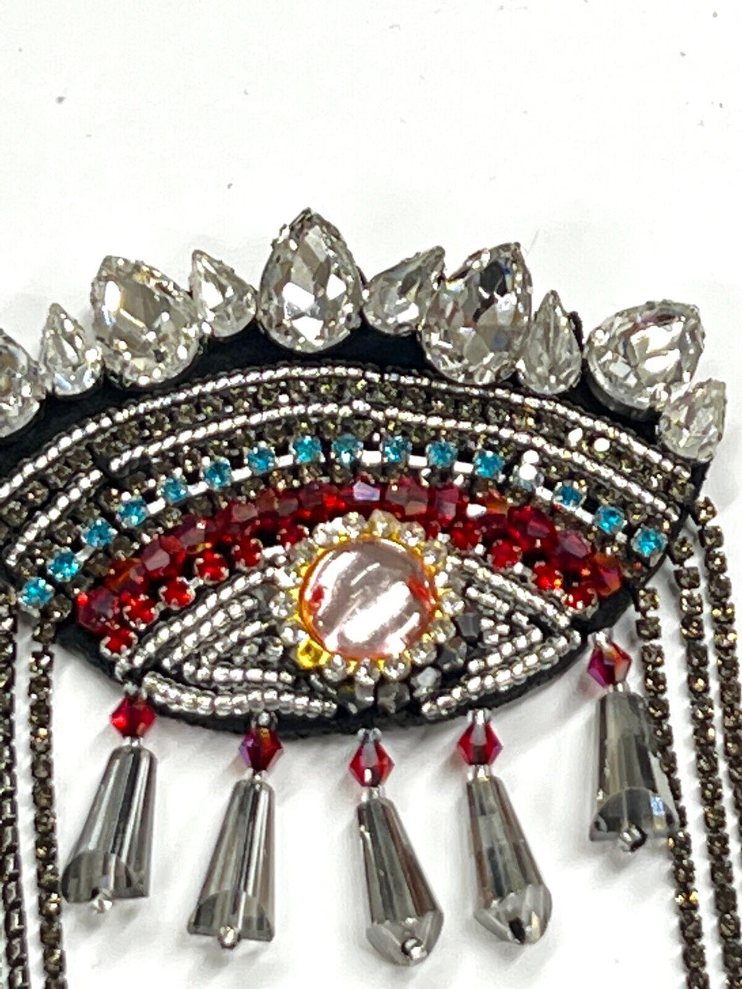 Evil Eye  Crystal Embellished  with Dangle Appliqué Patch