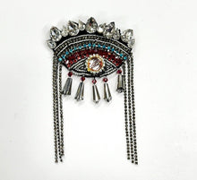 Load image into Gallery viewer, Evil Eye  Crystal Embellished  with Dangle Appliqué Patch

