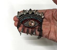 Load image into Gallery viewer, Evil Eye  Crystal Embellished  with Dangle Appliqué Patch
