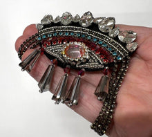 Load image into Gallery viewer, Evil Eye  Crystal Embellished  with Dangle Appliqué Patch
