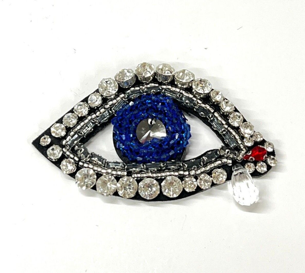 Large Evil Eye Crystal Embellished Appliqué Patch