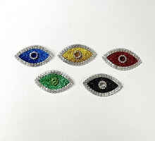 Load image into Gallery viewer, Evil Eye Patch Coloured Crystal Embellished Appliqué  Patch
