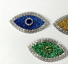 Load image into Gallery viewer, Evil Eye Patch Coloured Crystal Embellished Appliqué  Patch
