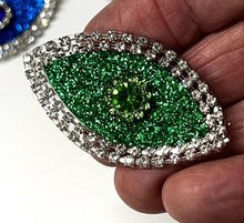 Load image into Gallery viewer, Evil Eye Patch Coloured Crystal Embellished Appliqué  Patch
