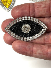 Load image into Gallery viewer, Evil Eye Patch Coloured Crystal Embellished Appliqué  Patch
