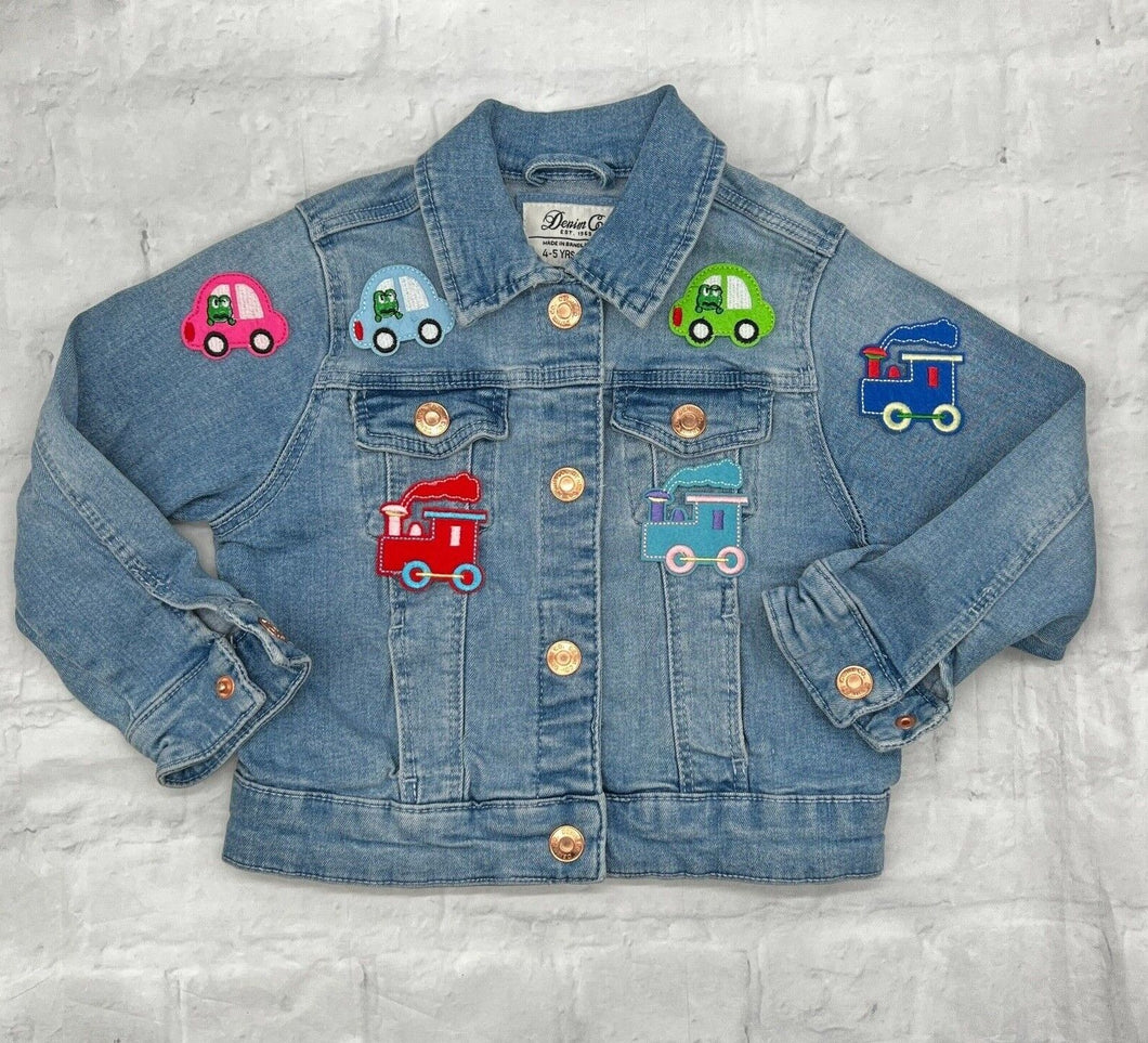 6 Pieces Children's Car and Train Applique Patches