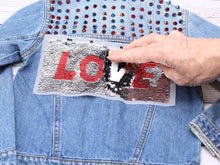 Load image into Gallery viewer, Sequin Reversible Love Panel Children&#39;s Applique Patch
