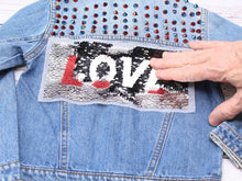 Load image into Gallery viewer, Sequin Reversible Love Panel Children&#39;s Applique Patch
