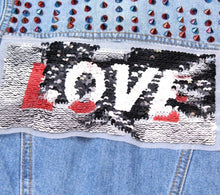 Load image into Gallery viewer, Sequin Reversible Love Panel Children&#39;s Applique Patch
