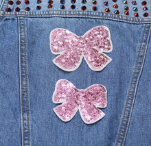 Load image into Gallery viewer, Pink Sequin Bow  Children&#39;s Applique Patch
