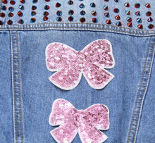 Load image into Gallery viewer, Pink Sequin Bow  Children&#39;s Applique Patch
