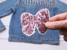 Load image into Gallery viewer, Pink Sequin Bow  Children&#39;s Applique Patch
