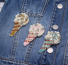 Load image into Gallery viewer, Beaded Ice Cream Applique Patch

