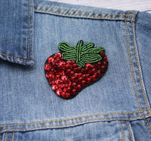 Load image into Gallery viewer, Handmade Strawberry Delicate Beaded Sequined Applique Patch
