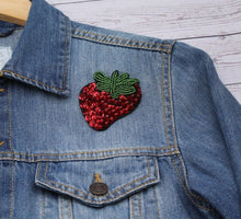 Load image into Gallery viewer, Handmade Strawberry Delicate Beaded Sequined Applique Patch
