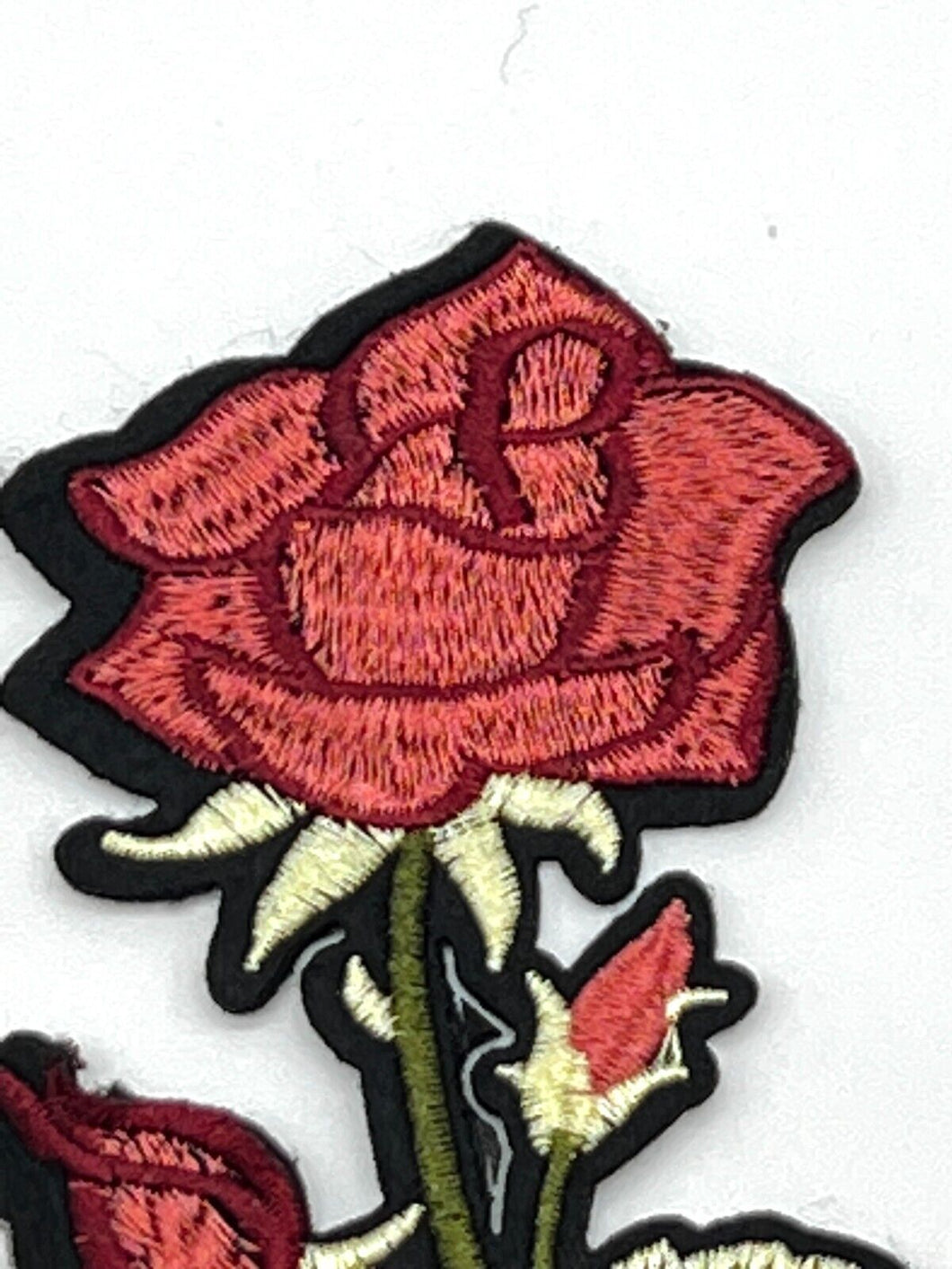 Embroidered Rose Flower Applique Patch