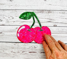 Load image into Gallery viewer, Large Pink Cherry Sequin  Applique Patch
