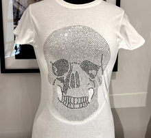 Load image into Gallery viewer, Women&#39;s Rhinestone Skull T shirt
