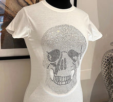 Load image into Gallery viewer, Women&#39;s Rhinestone Skull T shirt
