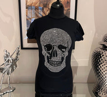 Load image into Gallery viewer, Women&#39;s Rhinestone Skull T shirt
