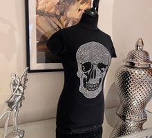 Load image into Gallery viewer, Women&#39;s Rhinestone Skull T shirt
