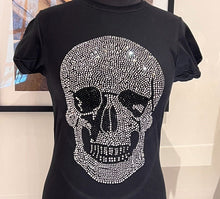 Load image into Gallery viewer, Women&#39;s Rhinestone Skull T shirt
