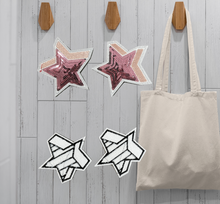Load image into Gallery viewer, Small  Sequin Star  2 piece set Applique Patch
