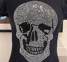 Load image into Gallery viewer, Women&#39;s Rhinestone Skull T shirt
