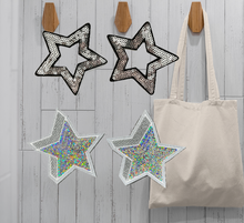 Load image into Gallery viewer, Small  Sequin Star  2 piece set Applique Patch
