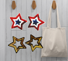 Load image into Gallery viewer, Small  Sequin Star  2 piece set Applique Patch
