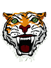 Load image into Gallery viewer, Large Embroidered Tiger Head Applique Patch
