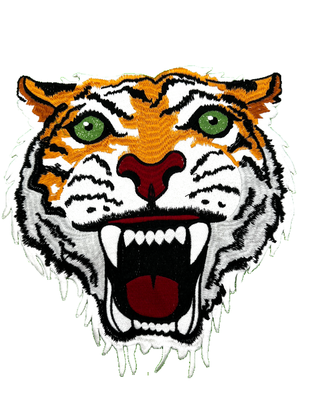 Large Embroidered Tiger Head Applique Patch