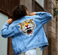 Load image into Gallery viewer, Large Embroidered Tiger Head Applique Patch
