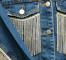 Load image into Gallery viewer, Crystal Rhinestone Tassel Trim Rhinestone Fringe
