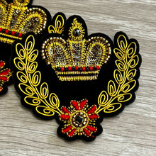 Load image into Gallery viewer, 2 Handmade Crown  Medal Applique Patch
