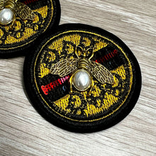 Load image into Gallery viewer, 2 Handmade Gold &amp; Pearl  Medal Applique Patch
