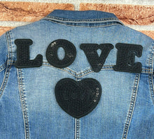 Load image into Gallery viewer, Black Love Heart Patch Iron  or Sew on With  Letters
