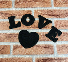 Load image into Gallery viewer, Black Love Heart Patch Iron  or Sew on With  Letters
