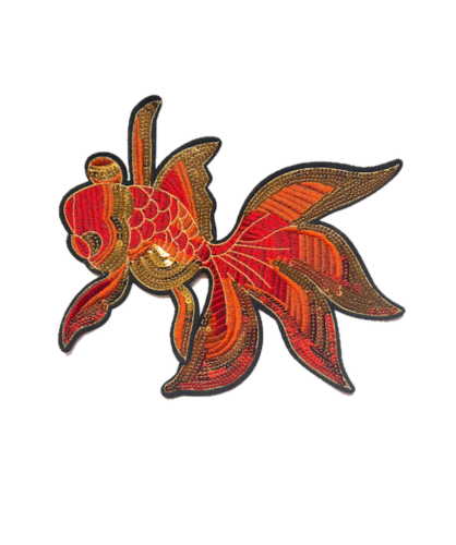 Embroidery and Sequin Koi Fish Applique Patch