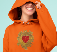 Load image into Gallery viewer, Large Red Sequin Love Heart Applique Patch  Surrounded in Gold or Silver
