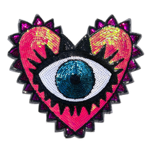 Load image into Gallery viewer, Large Sequin Evil Eye  Appliqué Patch

