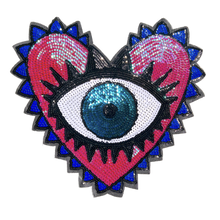 Load image into Gallery viewer, Large Sequin Evil Eye  Appliqué Patch
