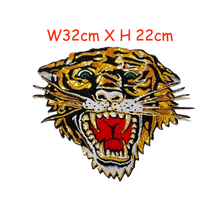 Load image into Gallery viewer, Large Gold Sequin Tiger Head  Applique Patch
